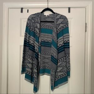 Say What? Handkerchief Hem Tribal Cardigan